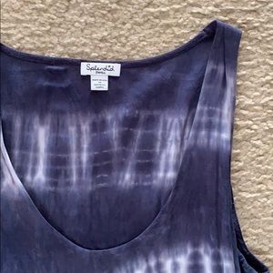 Splendid blue white coral tye dye dress